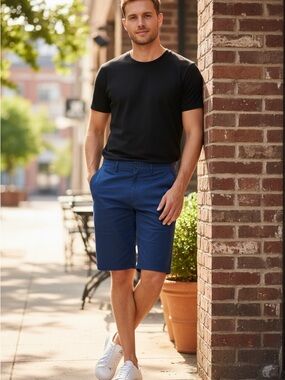 Sean John Navy Blue Chino Shorts